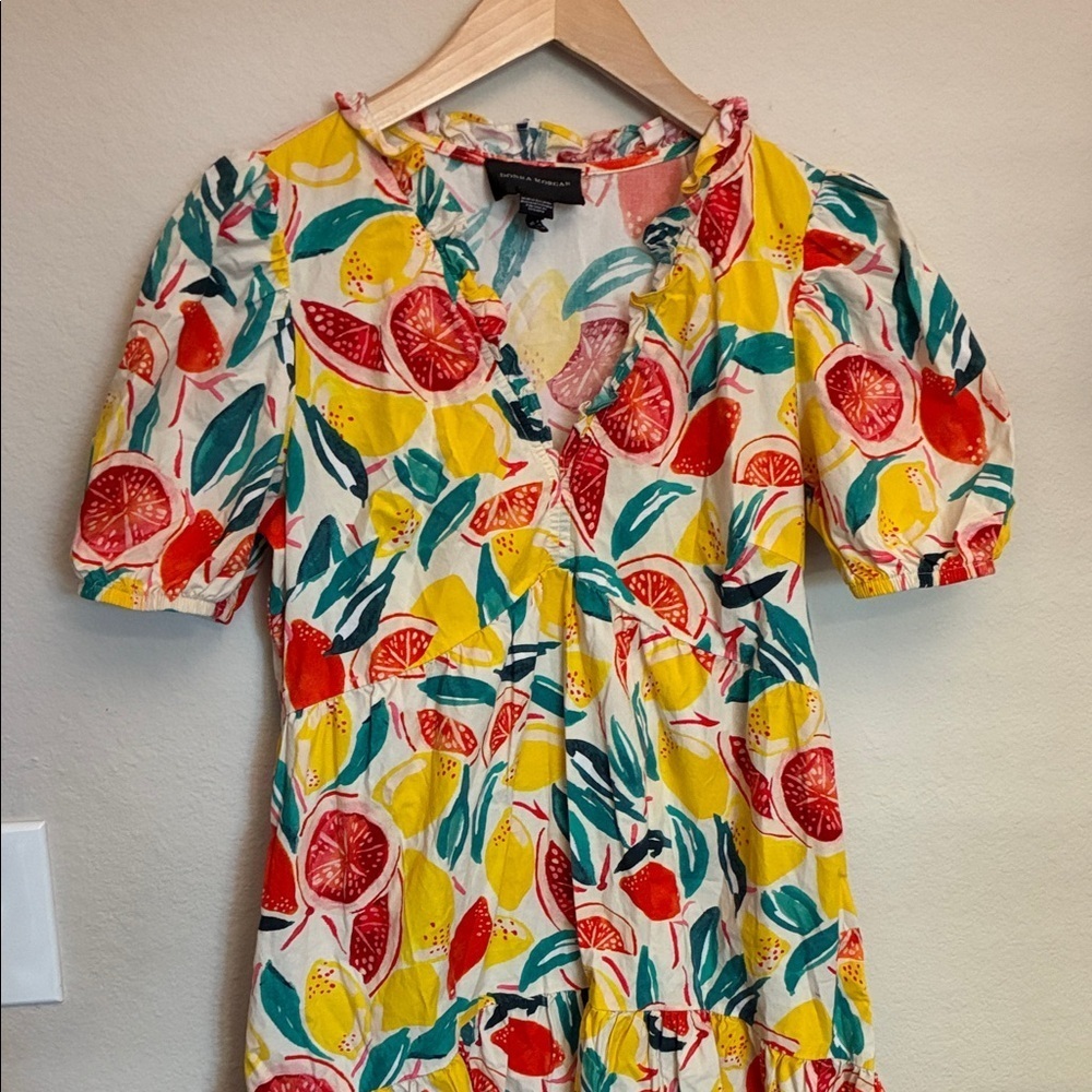 Tropical Fruit Print Midi Dress size 6 - Picture 3 of 6